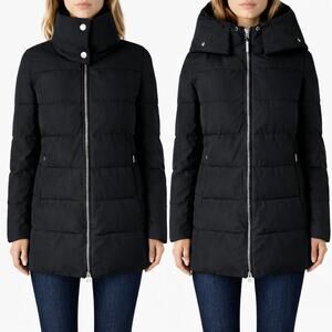 Derek Lam 10 Crosby Puffer Jacket Black Size S Long Quilted Winter Coat